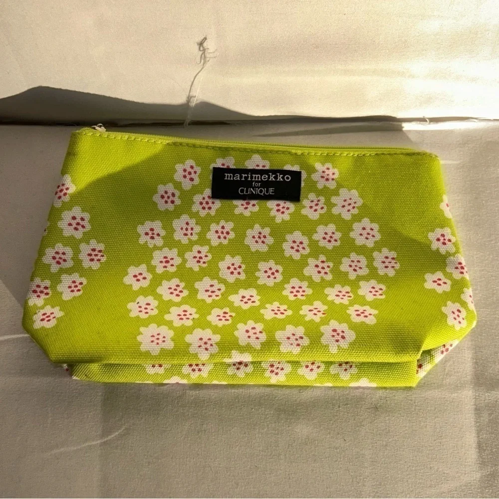 Marimekko for Clinique Bag Makeup Holder Cometic Bag Floral Zipper Pouch Carrier